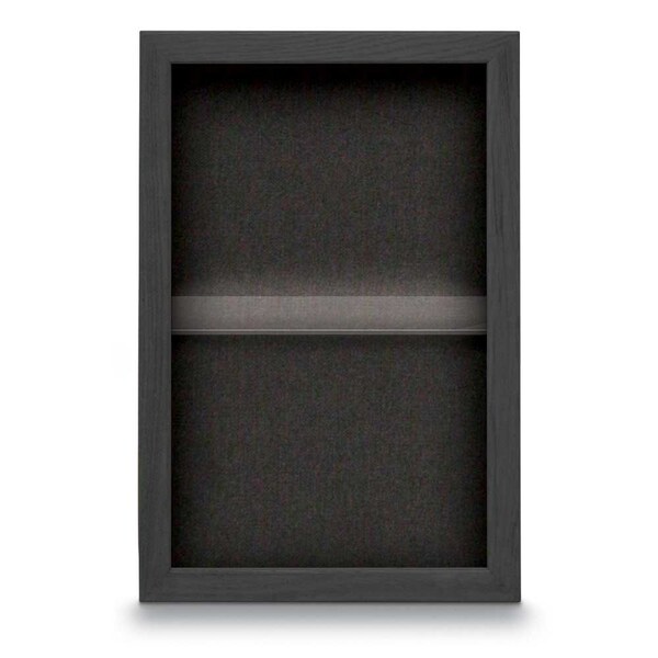 Indoor Enclosed Combo Board, 48"x36", Black Frame/Blue & Medium Grey